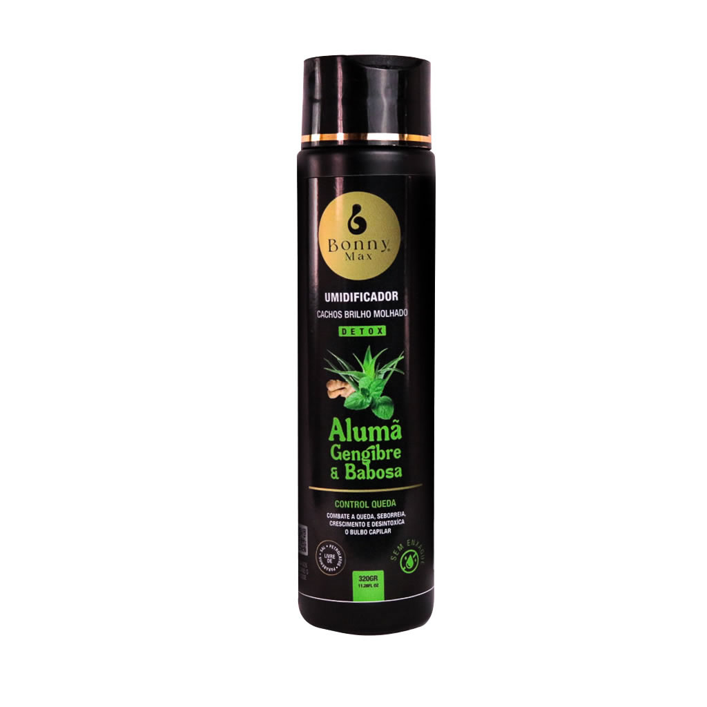 Umidificador Brilho Molhado Detox Alumã e Babosa 320g Bonny Max Ativador de Cachos